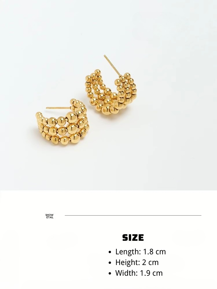 Gold Beaded Hoop Earrings