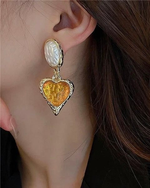 Lustrous Heart Earrings - Nonstop Jewel