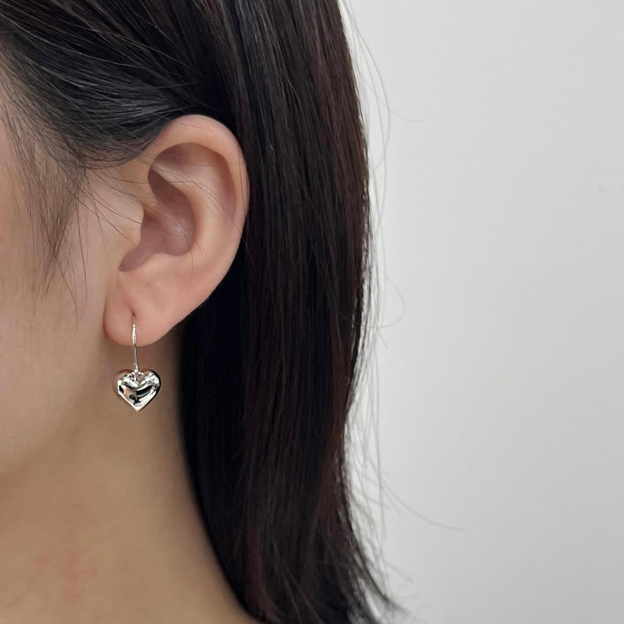 Silver Engraved Heart Hook Earrings - Nonstop Jewel