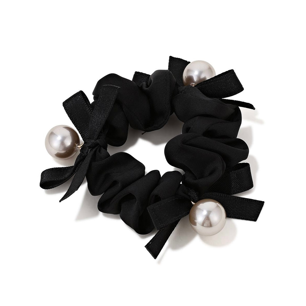 Elegant Pearl Bow Scrunchie