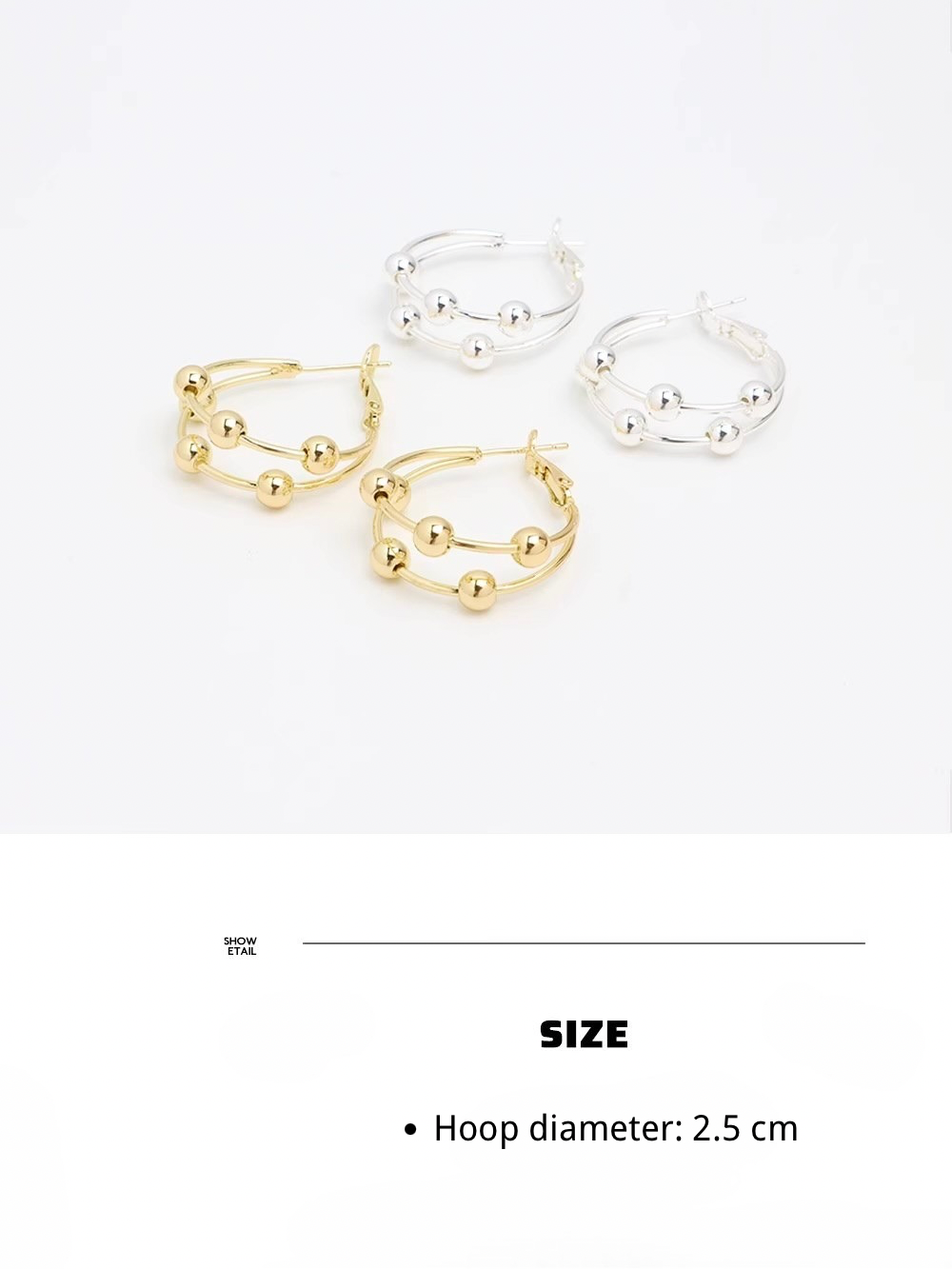 Double Layer Beaded Hoop Earrings
