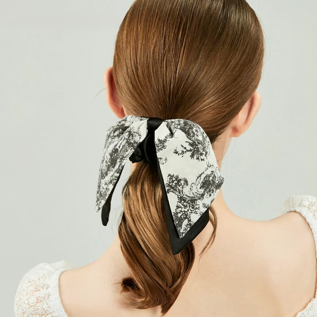 Vintage Scarf Bow Scrunchie