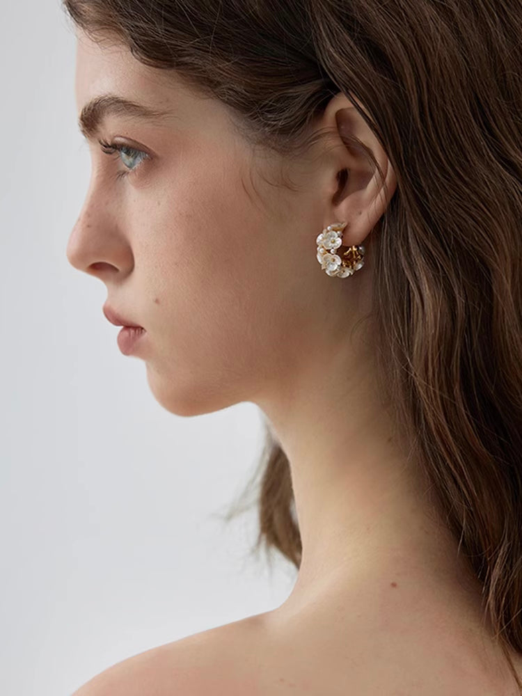 Floral Hoop Earrings