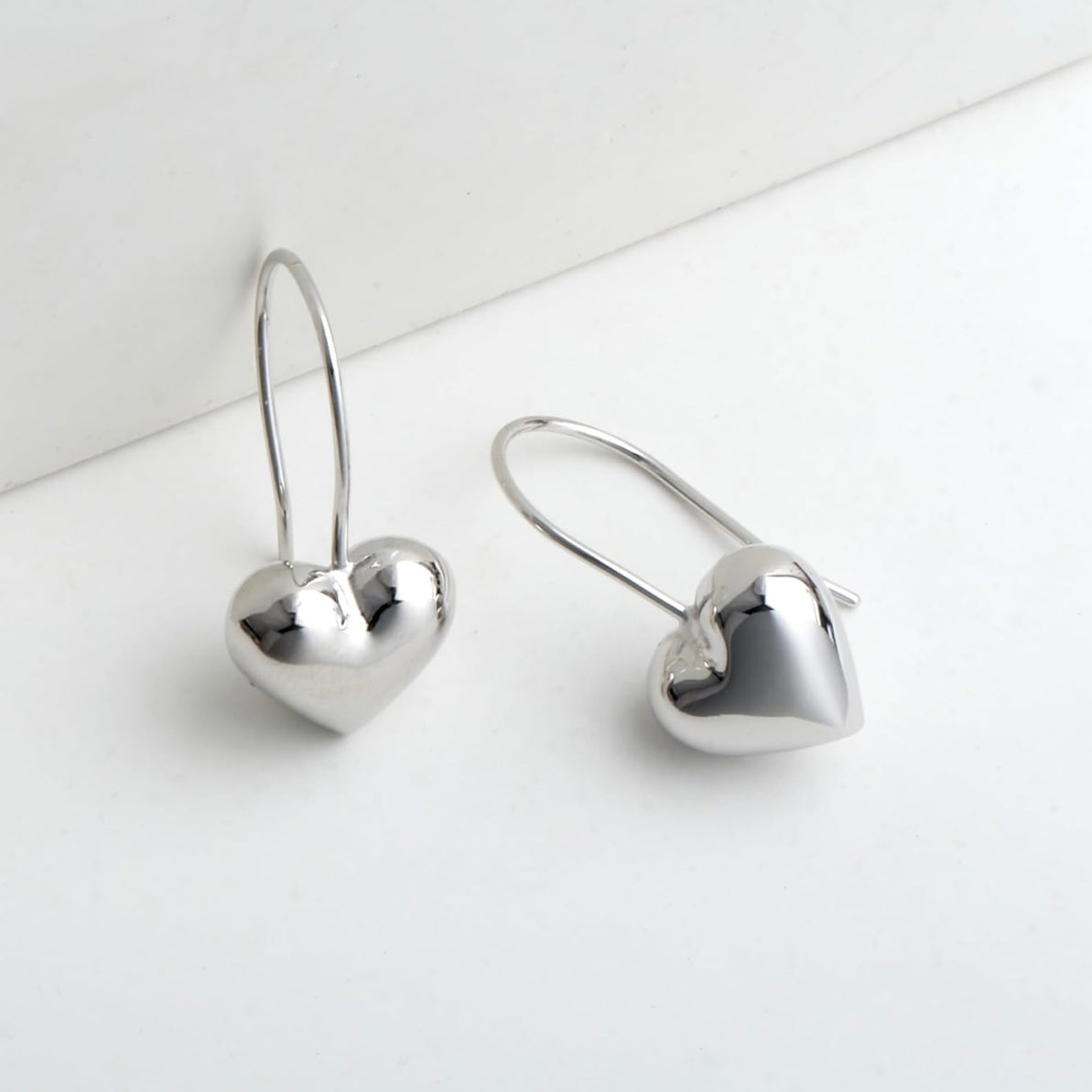 Silver Engraved Heart Hook Earrings - Nonstop Jewel