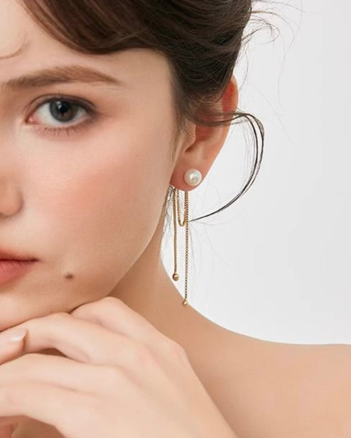 Ribbon Pearl Earrings - Nonstop Jewel