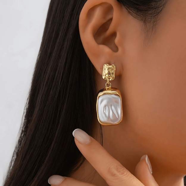 Golden Baroque Pearl Drop Earrings - Nonstop Jewel
