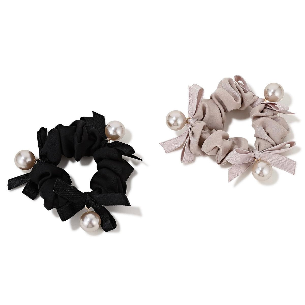 Elegant Pearl Bow Scrunchie