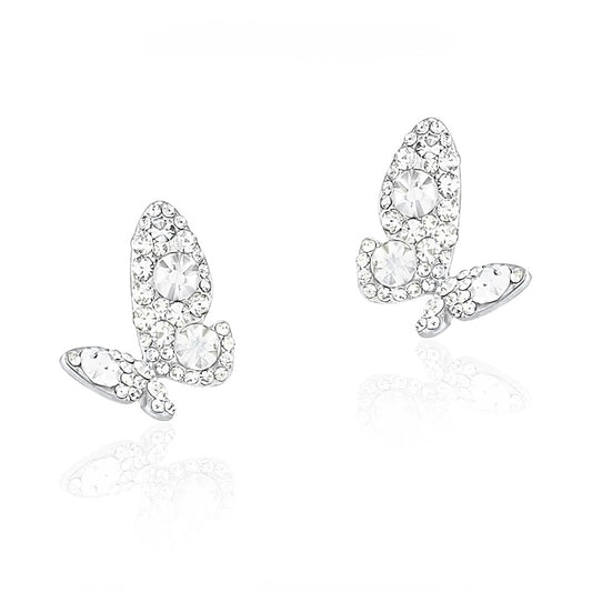 Crystal Butterfly Stud Earrings