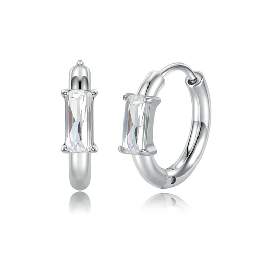 Zircon Huggie Hoop Earrings