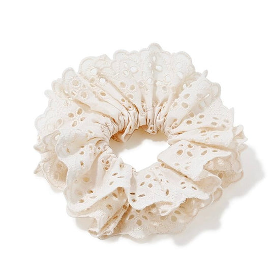 Lace Eyelet Ruffle Scrunchie