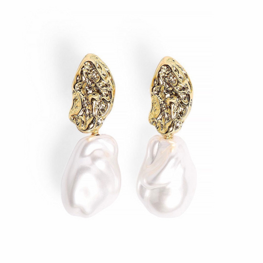 Sculpted Pearl Earrings - Nonstop Jewel 