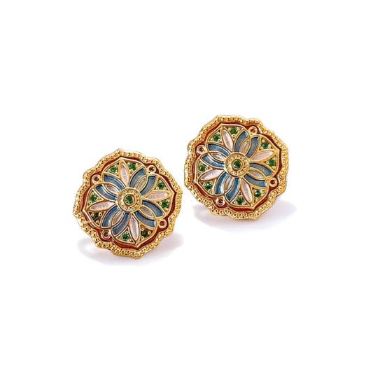 Enamel Stud Earrings - Nonstop Jewel 