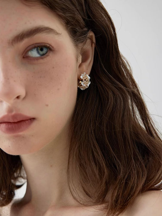 Floral Hoop Earrings