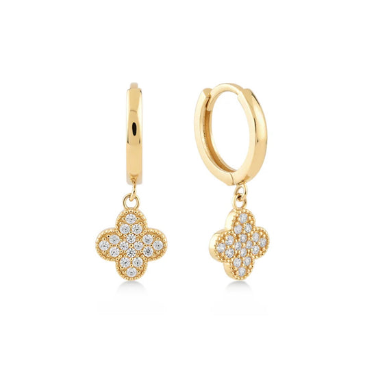 Gold Clover Earrings - Nonstop Jewel 