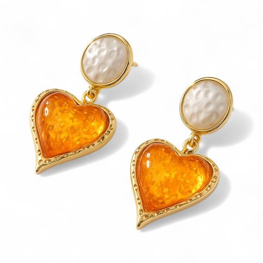 Lustrous Heart Earrings - Nonstop Jewel 