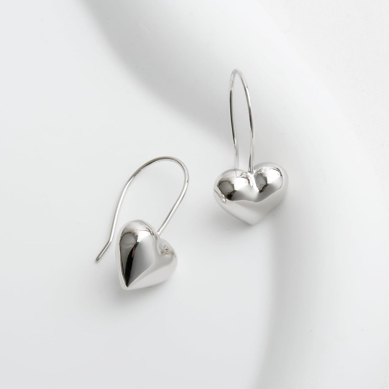 Silver Engraved Heart Hook Earrings - Nonstop Jewel 