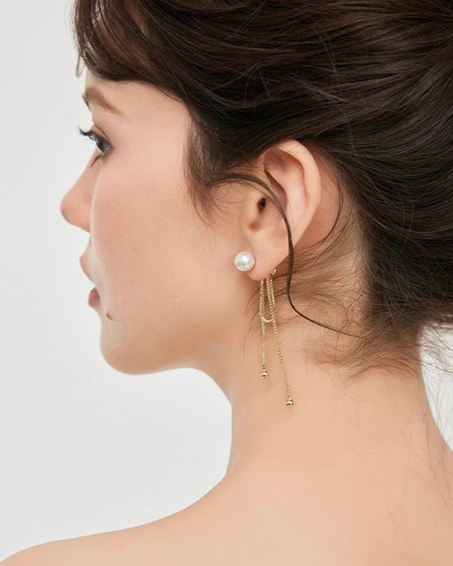 Ribbon Pearl Earrings - Nonstop Jewel 