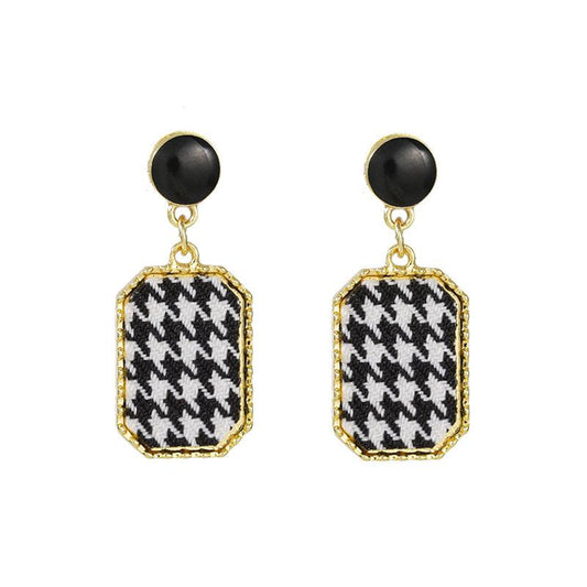 Classic Houndstooth Fabric Earrings - Nonstop Jewel 